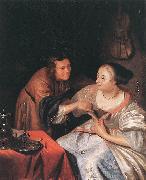 MIERIS, Frans van, the Elder Carousing Couple sg oil on canvas